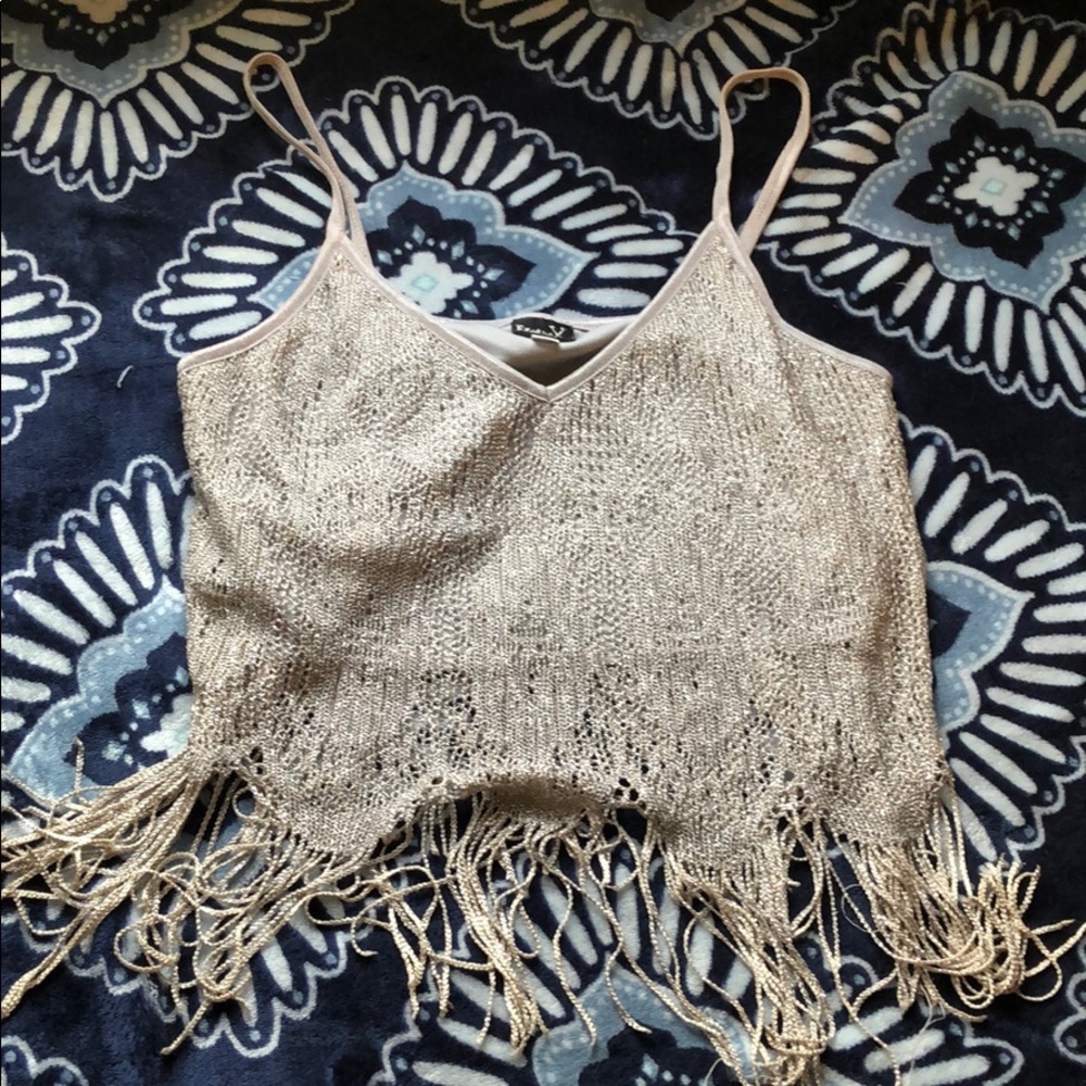 Formula X crop top w/ dangles